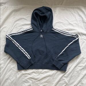 Adidas Dark Blue Hoodie with White Accents